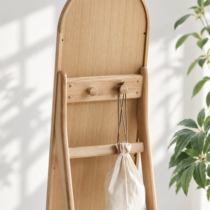 Round Stand Mirror / Oak　